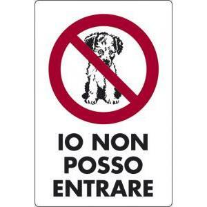 Cartello segnalatore  io non posso entrare bianco