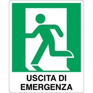 Cartello segnaletico  uscita di emergenza a sinistra