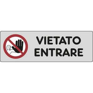 Adesivo con indicazioni  vietato entrare