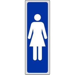 Adesivo con indicazioni  toilette donna solo sagoma