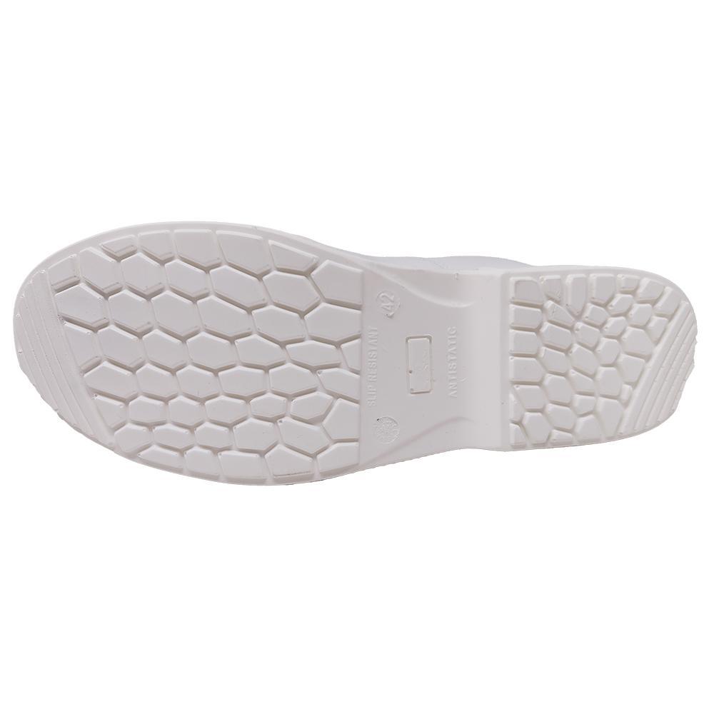 Scarpe antinfortunistiche cucina Garsport Sahara S2 u2013 Retro Vista posteriore del mocassino da lavoro Garsport Sahara S2 bianco per cucina e industria alimentare