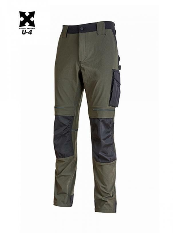 u-power pantalone da lavoro u power atom slim fit verde - foto 1