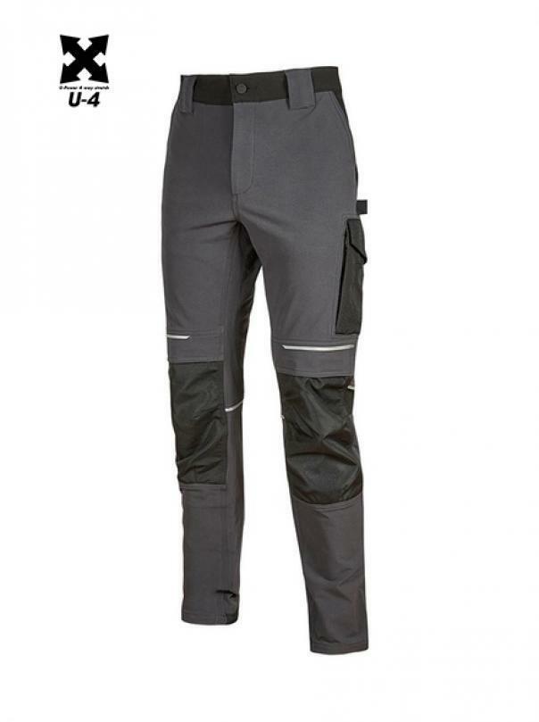 u-power pantalone da lavoro u power atom slim fit grigio - foto 1