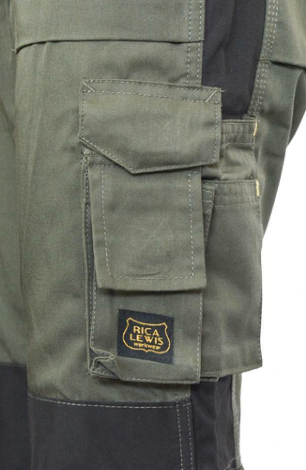 rica lewis pantalone da lavoro rica lewis mobilon verde oliva - foto 3