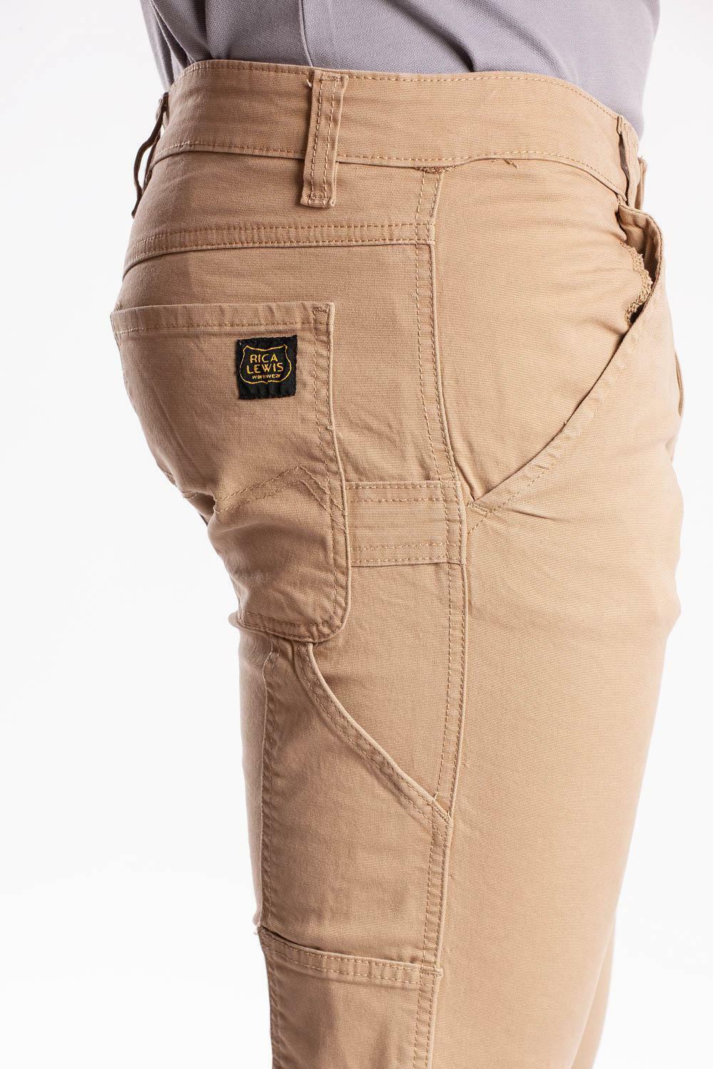 rica lewis pantalone da lavoro rica lewis carpenter beige - foto 2