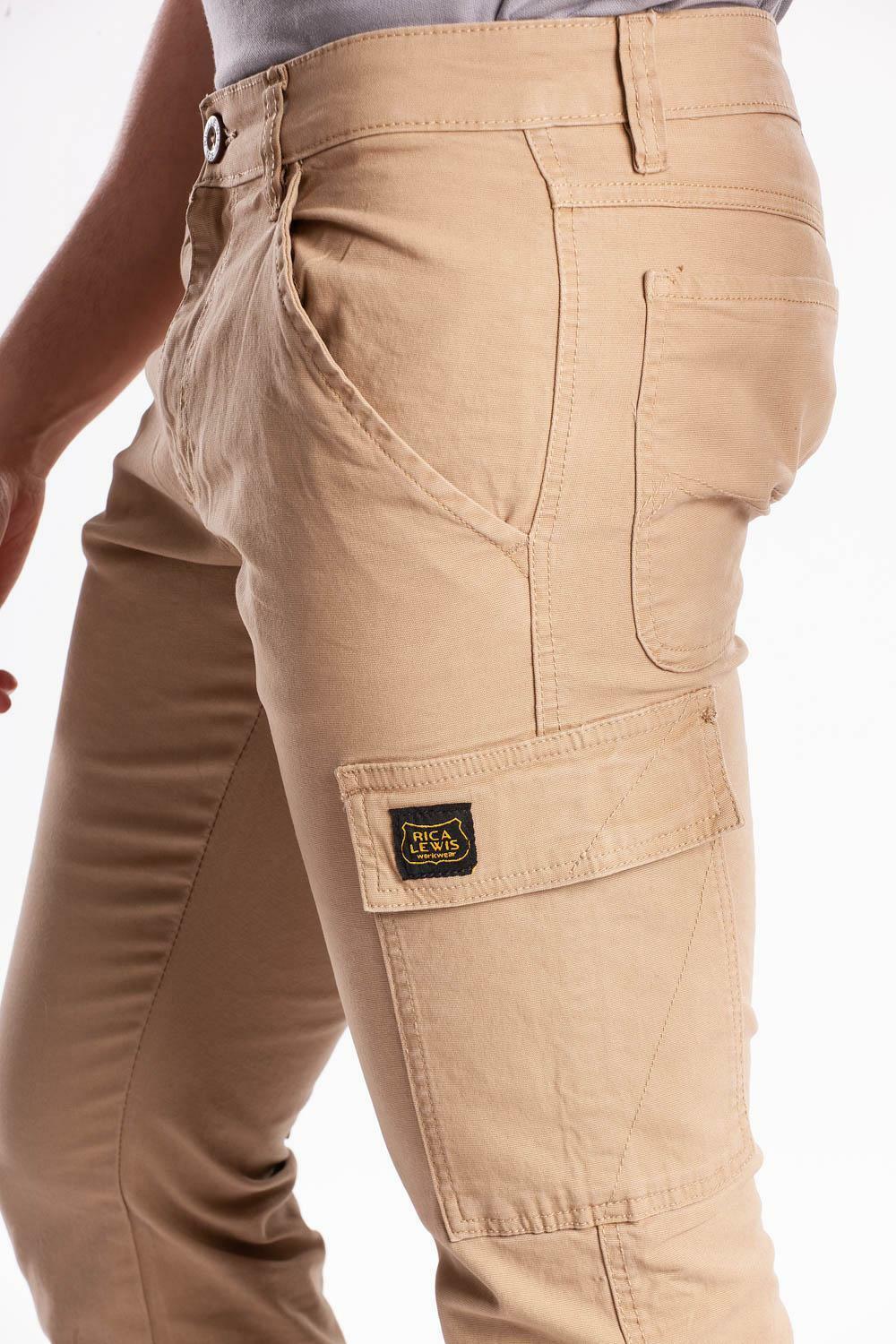 rica lewis pantalone da lavoro rica lewis carpenter beige - foto 3