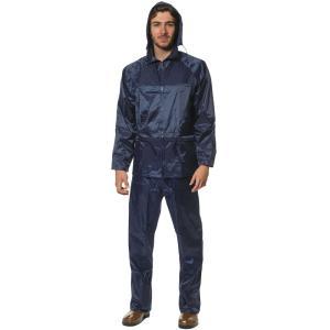 Tuta antipioggia in pvc logica blu