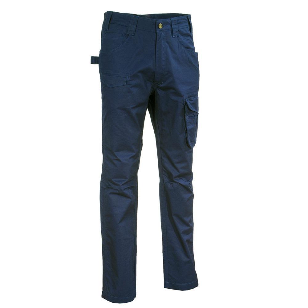 Pantaloni da lavoro Cofra Kalamata con vestibilitu00e0 skinny, ultraleggeri e tasche funzionali, ideali per l'edilizia e l'industria.